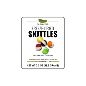 Freeze dried candy skittles front label
