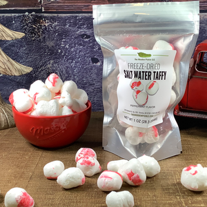 Freeze dried candy peppermint taffy