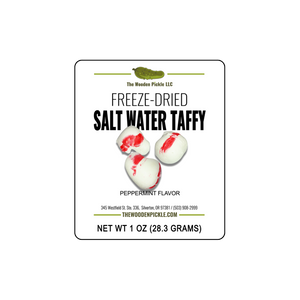 Freeze dried candy peppermint taffy label