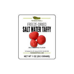 Freeze dried candy Red Licorice taffy label